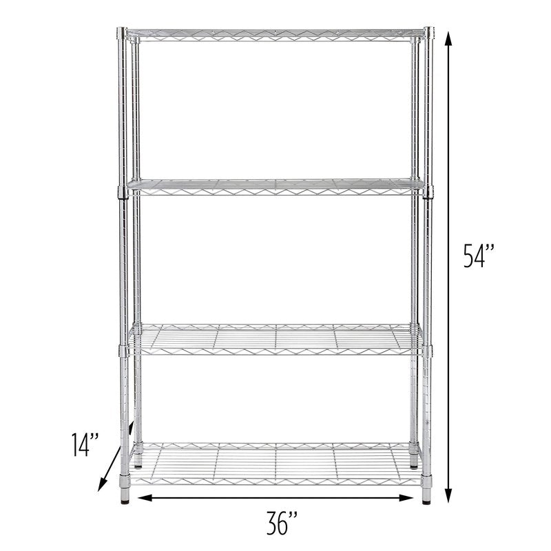 Honey-Can-Do SHF-01906 4-tier chrome shelving unit-250 lbs, 4-Tier