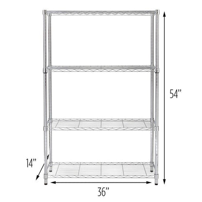 Honey-Can-Do SHF-01906 4-tier chrome shelving unit-250 lbs, 4-Tier