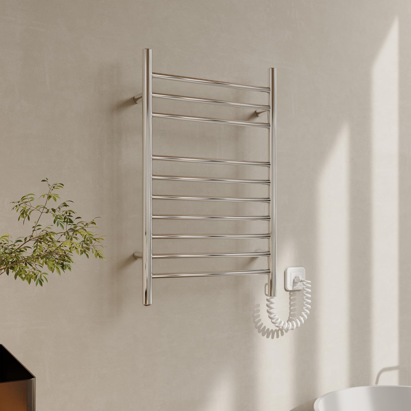 HEATGENE Towel Warmer Wall-Mounted Hardwired Heated Towel Rack Hot Towel Bar Brushed