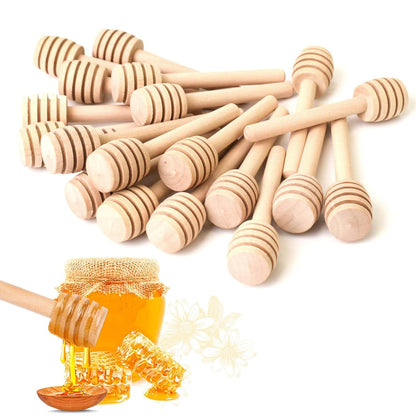 20 3inch Pcs Honey Sticks Mini Honey Dipper, Wooden Honey Comb Honey Dispenser for Honey Jar Dispense Drizzle Honey