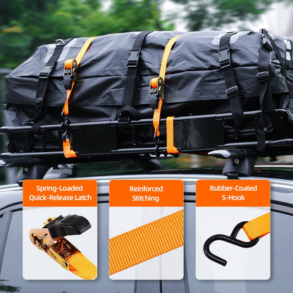 TANX 51" x 36" x 5" Roof Rack Cargo Carrier Basket with Waterproof Bag, Rooftop Cargo Carrier with Cargo Net & Ratchet Straps, Heavy Duty Roof Basket for SUV Truck, Hitch Cargo Carrier