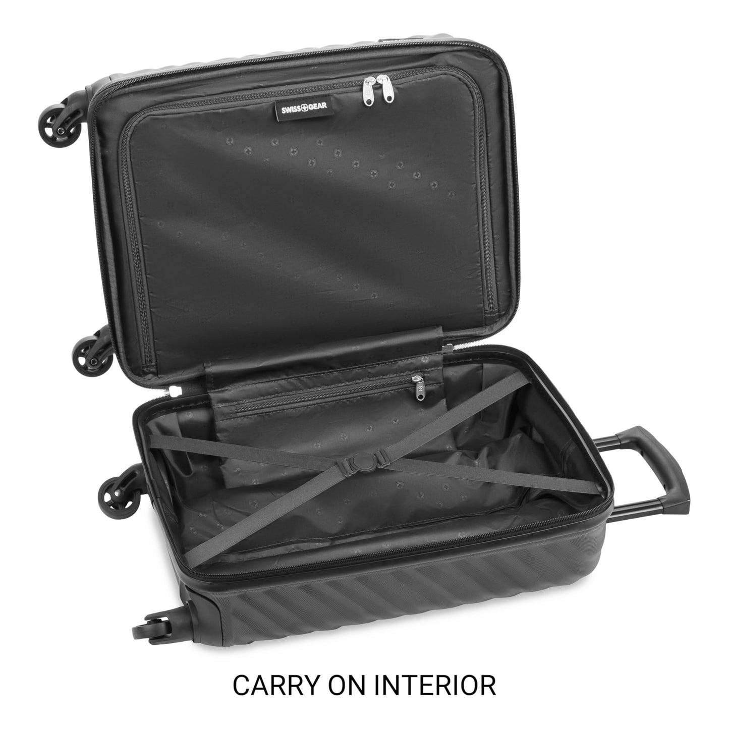 SwissGear Lightweight Expandable Spinner, Black Wave, 3-Piece Set