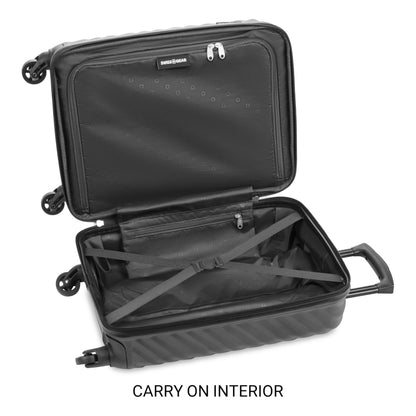 SwissGear Lightweight Expandable Spinner, Black Wave, 3-Piece Set