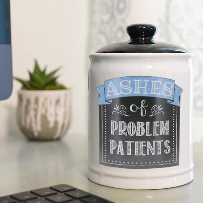 Cottage Creek Jars | Ashes of Problem Patients Funny Ceramic Jar for Doctors, Nurses, and Medical Staff, Stocking