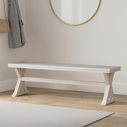 IC International Concepts, Canyon Collection Solid Bench, Solid Real Wood, Sturdy Parawood, Entryway/Dining/Living, 60"W x 14.56"D x 18"H, 450 lbs Weight Capacity, Paint/Stain Ready, Unfinished