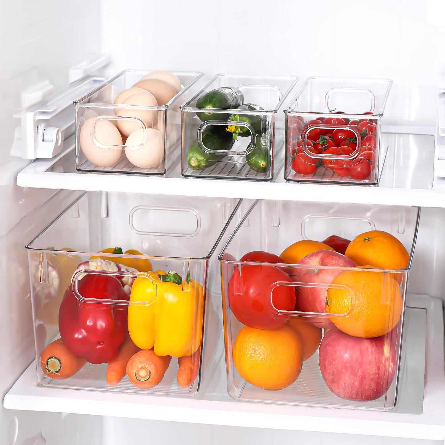 SKTKSE Clear Plastic Storage Bins 8 Pack - Pantry Organizers and Storage, Fridge Organizer Containers for Kitchen, Cabinet, Freezer, Bathroom, Clost, Home Organization