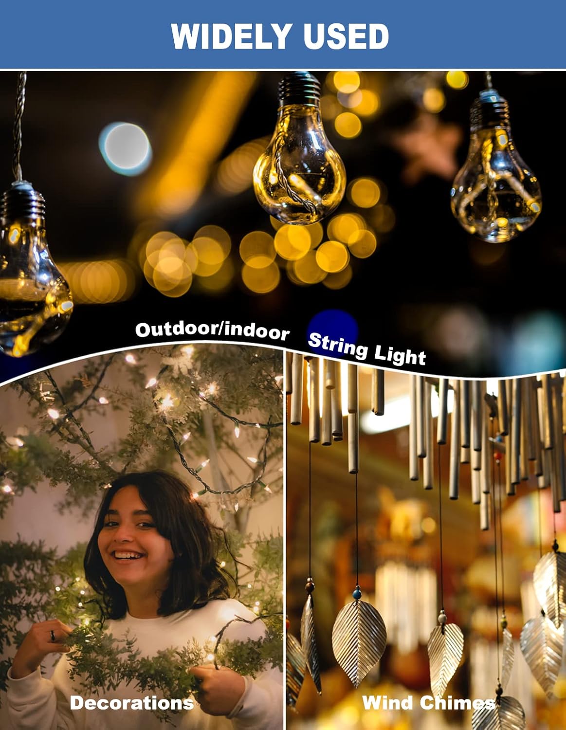 24 Pack Big Outdoor Light Clips: Waterproof UV-Resistant String Light Hooks - Wall Clips Wire Holder for Indoor/Outdoor