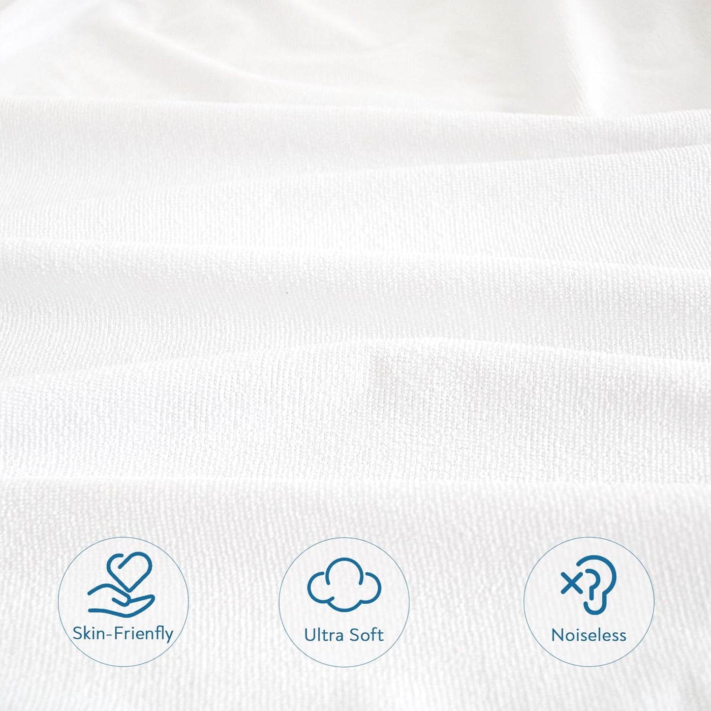 Skiennix Waterproof Mattress Protector - 2 Pack Twin XL, Ultra Soft & Breathable, Fits Up to 14'' Depth, Noiseless White
