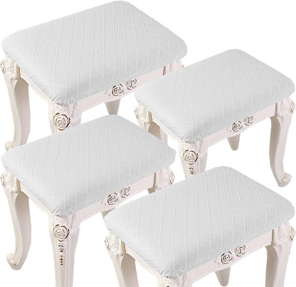 HFCNMY Rectangle,4 Pack Counter Stool Covers Stretch Rectangle Bar Stool Covers Jacquard Vanity Stool Cover Washable