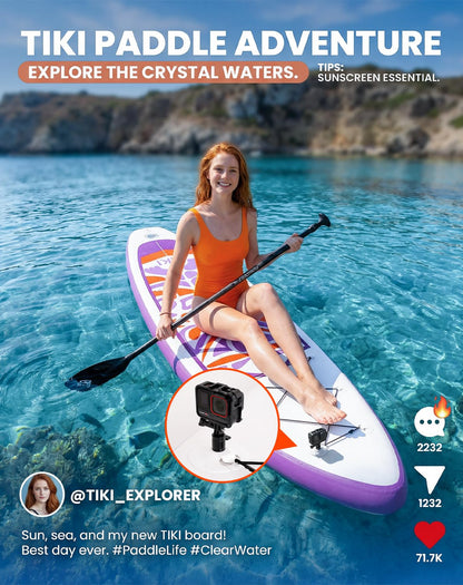 FunWater Inflatable 10'6×33"×6" Ultra-Light (17.6lbs) SUP for All Skill Levels Everything Included with Stand Up Paddle Board, Adj Floating Paddles, Pump, ISUP Travel Backpack, Leash,Waterproof Bag