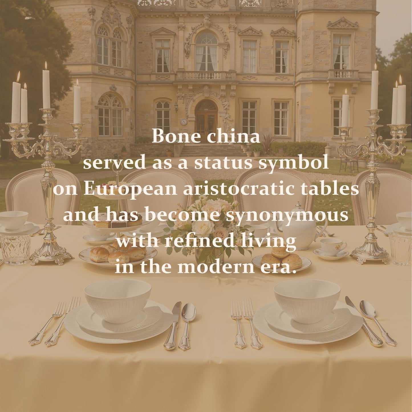 KINGSTONE 24-Piece Bone China Dinnerware Set with 40-Piece flatware, White Lightweight Porcelain Service for 8, for Family Dining, Restaurants, Gifting，Microwave and Dishwasher Safe
