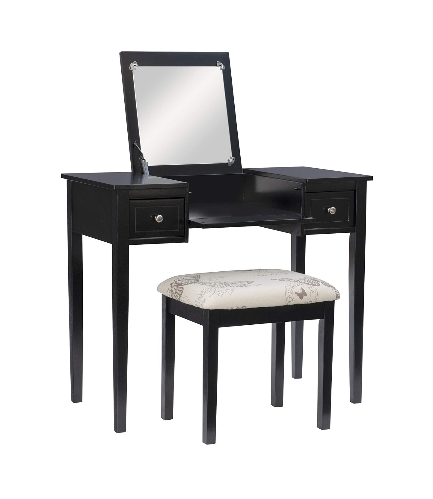 Linon Vanity Set, Black