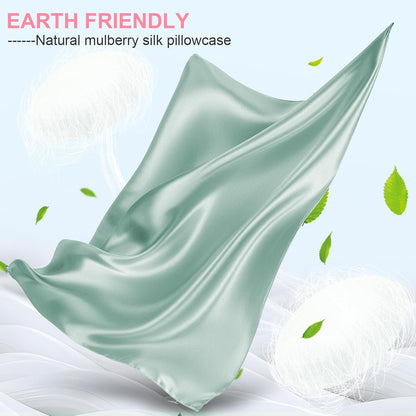 Skiennix Silk Pillowcases - 2 Pack King Size, Mulberry Silk for Hair & Skin - Soft Sage Green