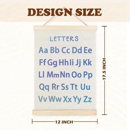 1 20 12x16 Set 2Blue Supwhd Classroom Wall Decor, Numbers and Alphabet Educational Wall Art Poster, Alphabet ABC