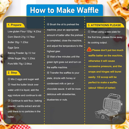 Waffle Maker with Removable Plates, 3-in-1 Sandwich maker and waffle and pancake maker, Nonstick Plates, 5-Level Browning Control & Ready Indicator Lights, Easy to Clean for Family Breakfast