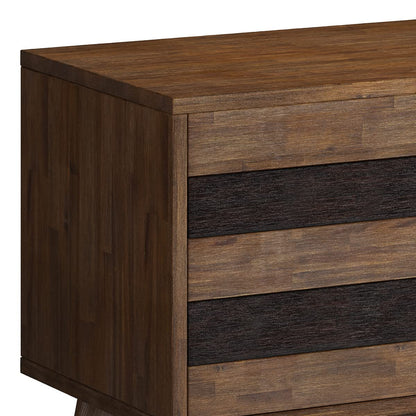SIMPLIHOME Clarkson SOLID ACACIA WOOD 60 inch Wide Mid Century TV Media Stand in Rustic Natural Aged Brown For TVs up to 65 inches for the Living Room and Entertainment Center