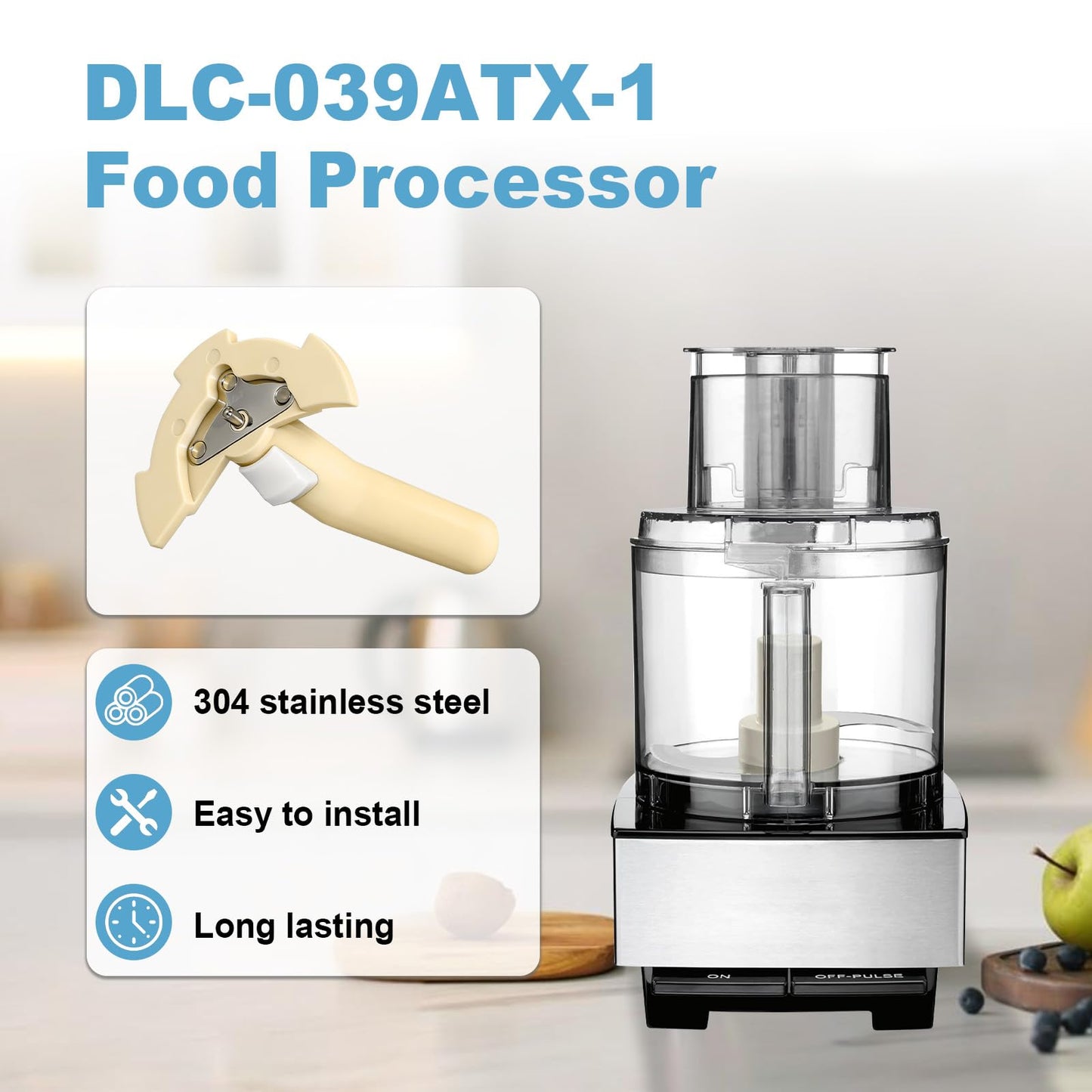 DLC-039ATX-1 Food Processor Compatible with Cuisinart 14 Cup Food Processor, Detachable Stem Compatible with DFP-14, DLC-2014 & MP-14 Models
