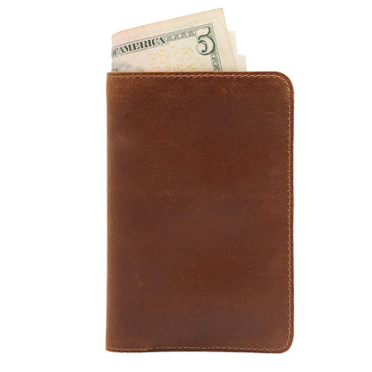 Leather field notes wallet cover for memo – pocket sized notebook, fits 3.5” x 5.5” notebooks, separate pocket for cash, real top grain leather, multiple pockets for extra functionality and pen loop