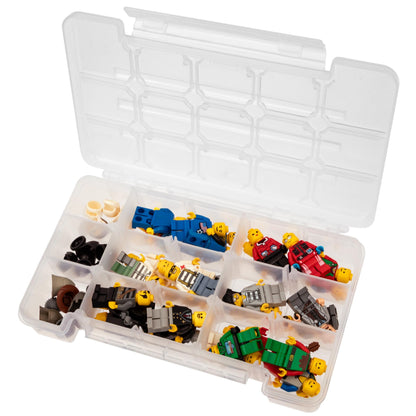 Akro-Mils 05705 Plastic Portable Parts Storage Case for Hardware and Crafts with Hinged Lid and 4 Adjustable Dividers, (8-3/8-Inch x 5-Inch x 1-5/8-Inch), Small, Clear