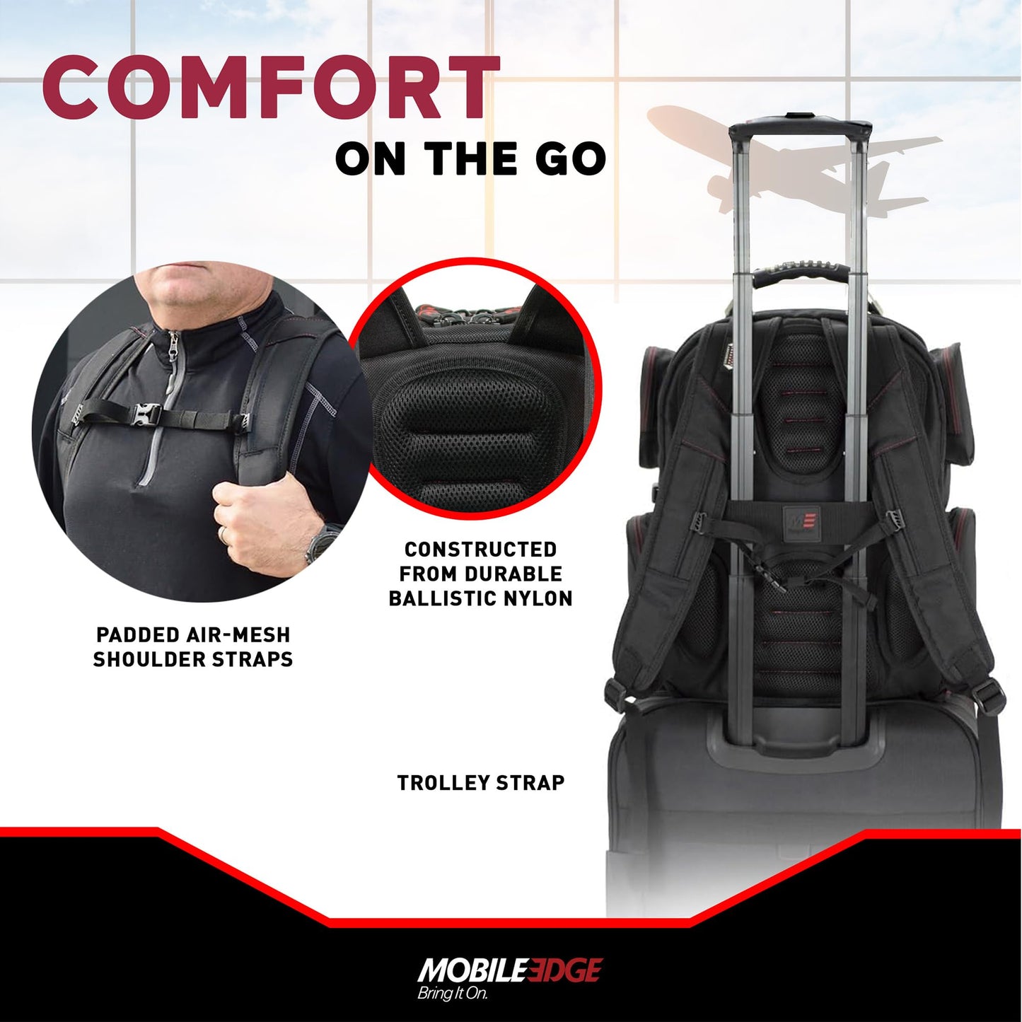 Mobile Edge CORE Gaming Laptop Backpack for 17-18 Inch Laptops with USB Charging Port and Cable, TSA-Friendly, MECGBPV1