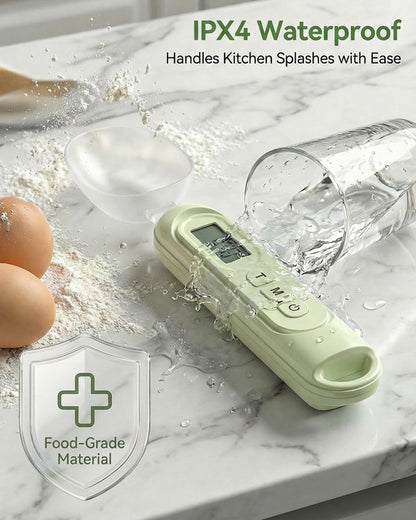 2026 Upgraded 2-In-1 Digital Measuring Spoon 【High-Precision 0.01oz/0.1g · Tested 10000+】 Baking Scale 【7-Unit】 Digital Kitchen Scale for Baking, Gram Scale for Weight Loss, Large & Small Scoop, Green