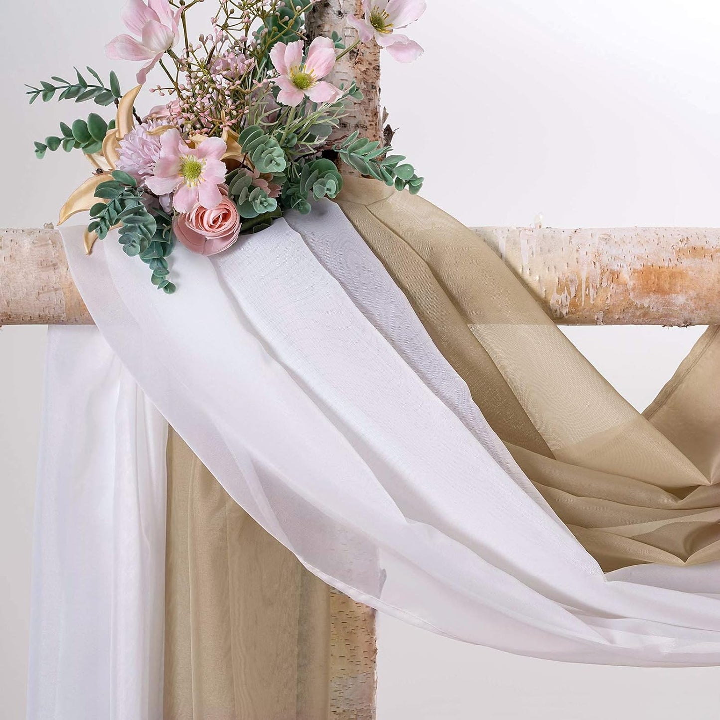 MIULEE Sheer Window Scarf Valance Extra Long Topper Window Treatment, Elegant Curtain Scarves for Party Wedding
