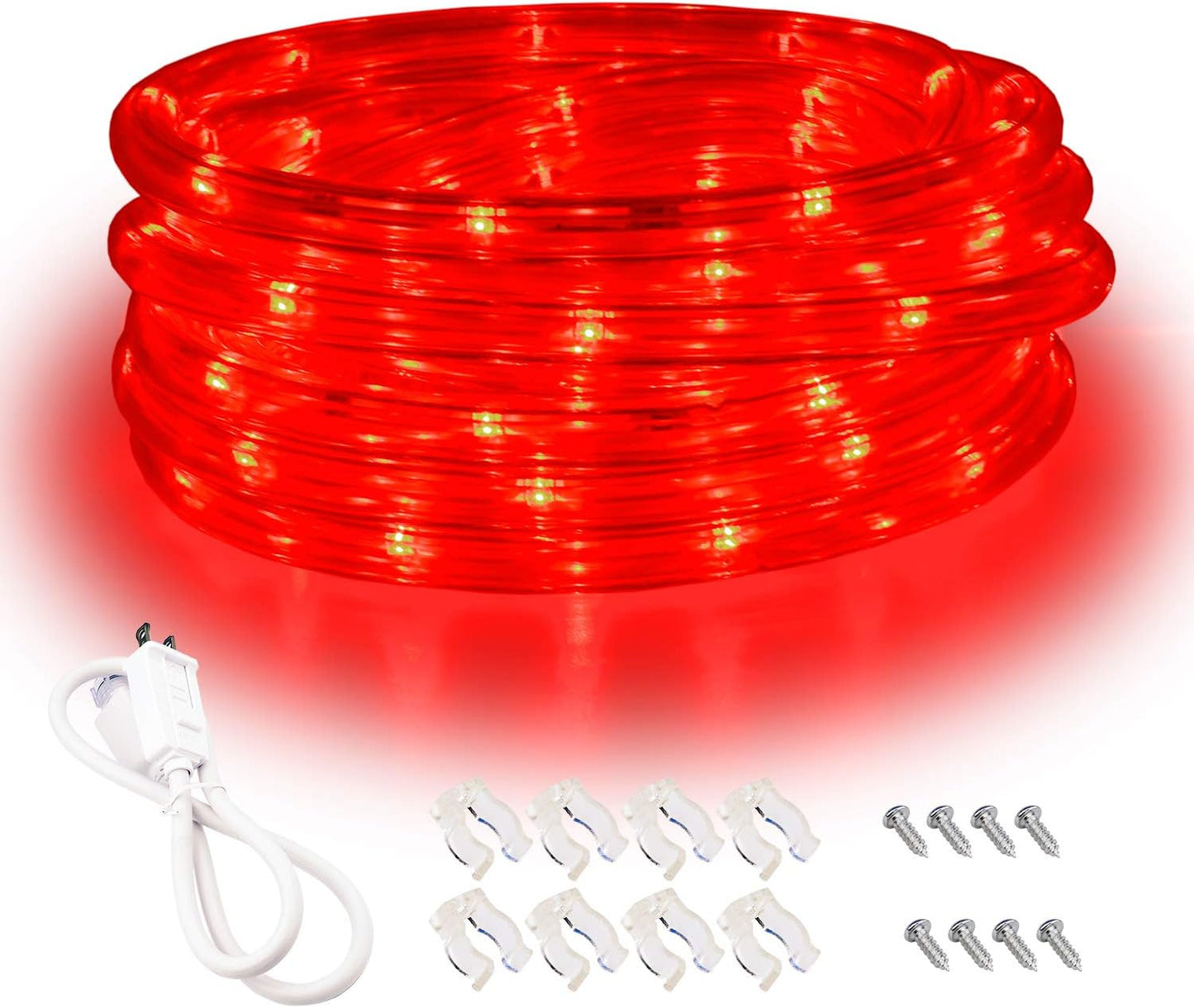 Areful 16ft 360 Red LED Lights, Rope Lights, Flexible and Connectable Strip Lighting, Waterproof for Indoor Outdoor