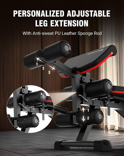 HARISON Adjustable Weight Bench with Leg Extension and Preacher Pad, Workout Bench Press for Home Gym Strength Training, Flat Incline Decline Sit Up Bench 1000LBS Capacity
