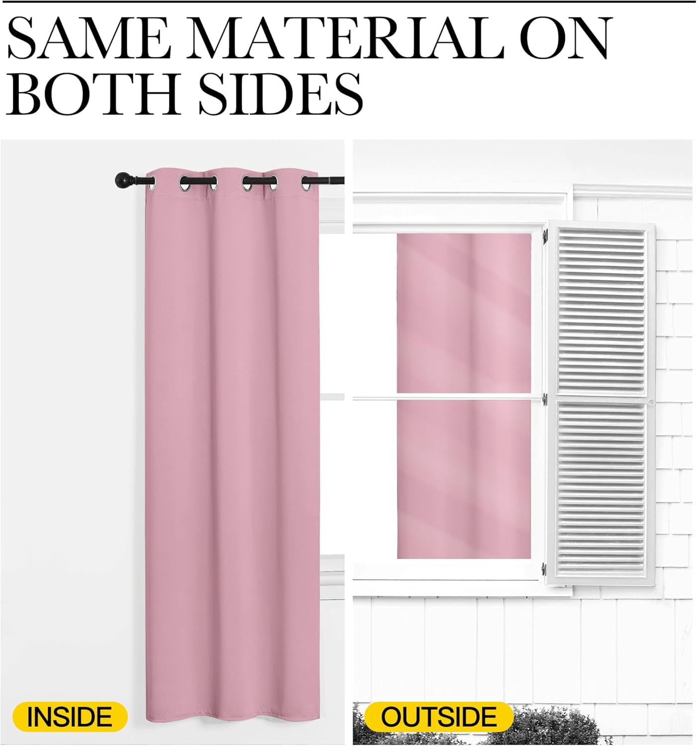 NICETOWN Blackout Window Curtain Panels - Thermal Insulated Grommet Drapes | Crystal Pink, 34x54 Inch Pair