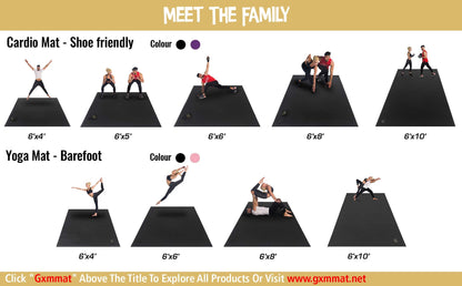 GXMMAT Extra Large Exercise Mat 16'x6'/12'x6'/10'x6'/8'x6'(7mm), Extra Wide Workout Mats for Home Gym Flooring, Non-Slip Thick Durable Cardio Mat for MMA,Plyo,Jump Rope,Weights,Fitness,Shoe-Friendly