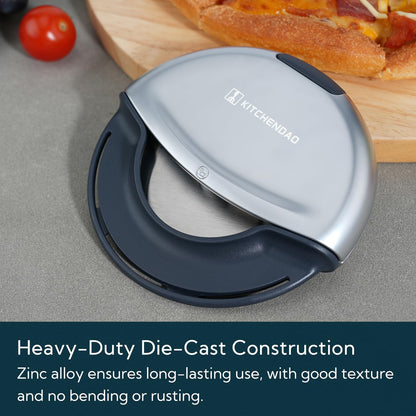 KITCHENDAO Premium Heavy Duty Pizza Cutter Wheel – Magnetic Detachable Design Handheld Pizza Slicer, 4-Inch Sharp Blade with Safety Protective Cover, Durable, Dishwasher Safe, Great Gift Idea