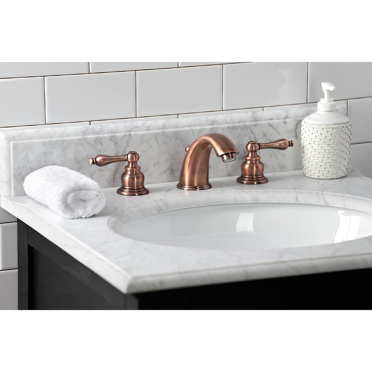 Kingston Brass KB976AL Victorian Widespread Bathroom Faucet, Antique Copper, 10 x 5.75 x 4.06