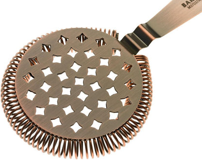Barfly Classic Hawthorne Spring Bar Strainer, O/S, Antique Copper, M37037ACP