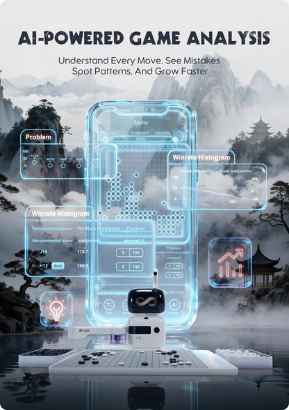 Sense Robot Go Professional – AI Smart Go Board with Robotic Arm, 23-Level AI for All Skill Levels, Apex Duel, Real-Time Game Review, Wi-Fi OTA Updates