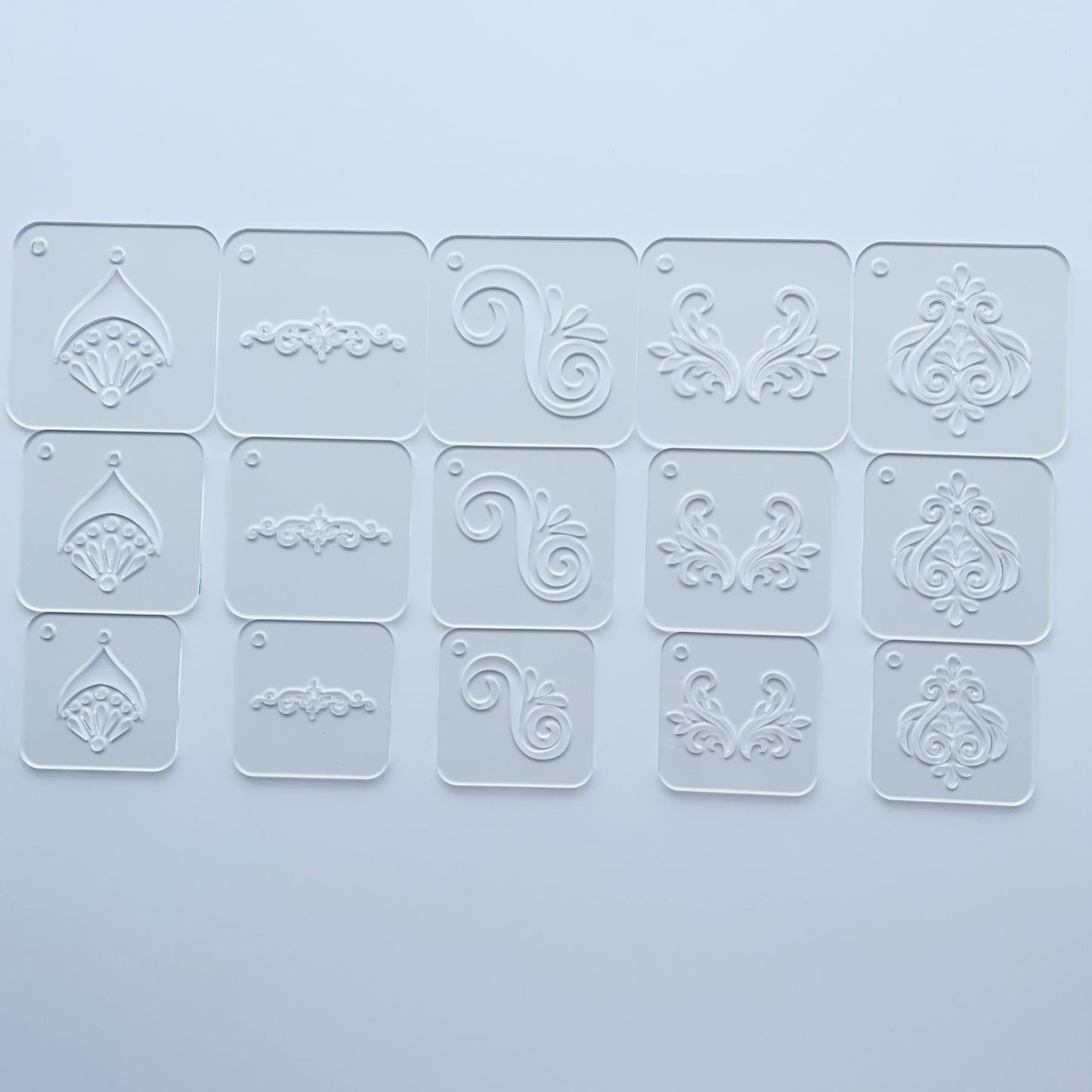 15 Pieces Acrylic Mandala Drawing Stencils, 3 Sizes 2.95/2.56/2.17 Inches with Metal Ring for Dot Art, Painting