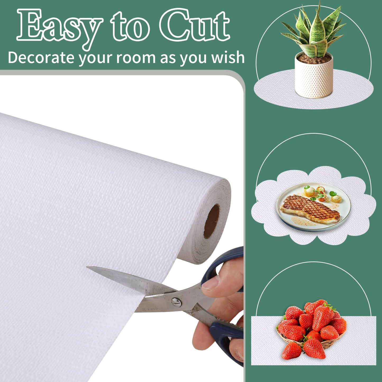 Shelf Liners for Kitchen Cabinets 17in x 30FT, Non Adhesive Cabinet Liner Strong Non-Slip Golden Leaf Drawer Liner, Easy to Clean for Shelf, Cabinet with Knife and Tape Measure