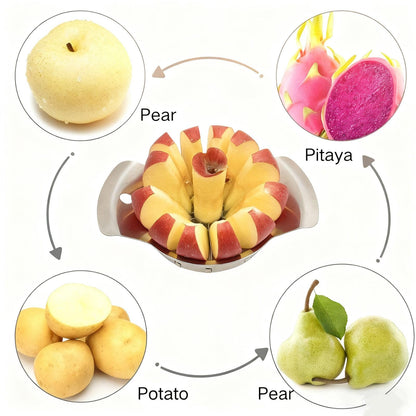 6.9 Inch Stainless Steel Large Apple Slicer,12 Slice Heavy Duty Apple Cutter Sharp Apple Slicer Corer,Apple Corer Tool,for Pear Potato Slicer and More