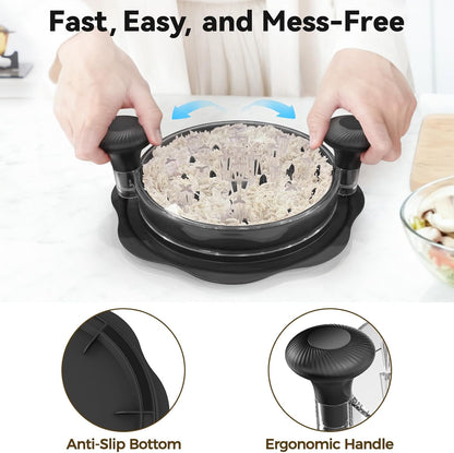 Ukeetap 10" Pro Chicken Shredder Tool - BPA-Free, Ergonomic Design & Anti-Slip Base, Black