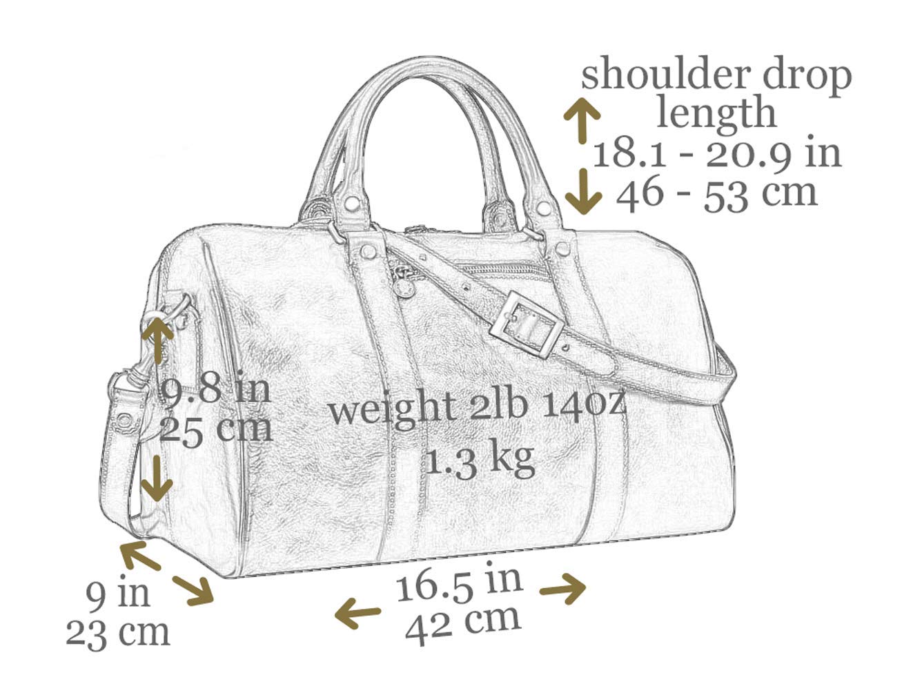 Time Resistance Full Grain Leather Small Duffel Bag - Gym Weekender Overnight Bag (Brown)