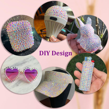 25000Pcs Resin Rhinestones for Crafting, Transparent AB 2-6mm Mixed Sizes Non Hotfix Flatback Gems with 1Pcs Glue, Bedazzling Crystal for DIY Craft Clothing Mugs Tumblers Shoes Fabric Decor Nail Art
