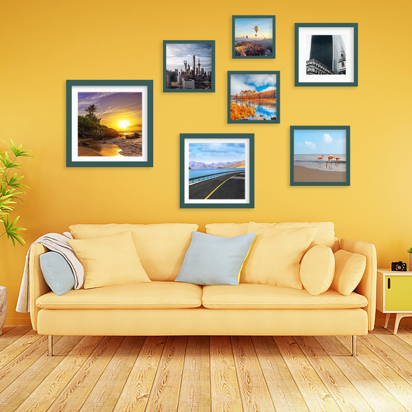 12x12 Wood Picture Frames for Wall Hanging or Tabletop,Diamond Painting Frame Baby Scan Picture Frames with 2 Mats Display 8x8 or 10x10 for Family Walls Decoration,Anniversary,Wedding,Christmas(Dark