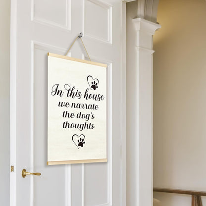 TAEDIN Dog Wall Art Poster Frame, 12X16 Dog Signs Print, In This House We Narrate the Dog's Thoughts