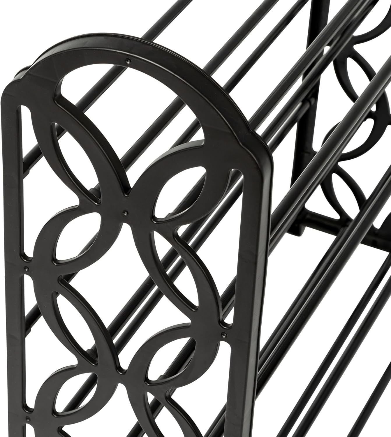 4 SHO-09597 Honey Can Do Tier Butterfly Shoe Rack Black