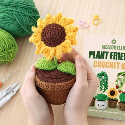 Crochet Kits for Adults - Beginner Crochet Kit for Adults with Video Tutorials - Crochet Plant Kit Flower Succulent Cactus - Easy to Learn Starter Amigurumi Knitting Crafts Hobbies Gifts for Women