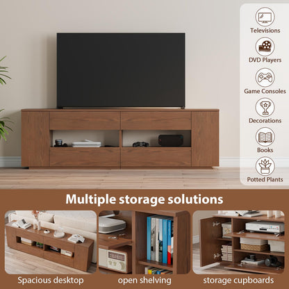 Mansfieler Wood tv Stand 65 Inch for Living Room,Morden Entertainment Center with Storage Cabinet, Console Table and Adjustable Shelvestv Stand Furniture Cable Clamps Bedroom.