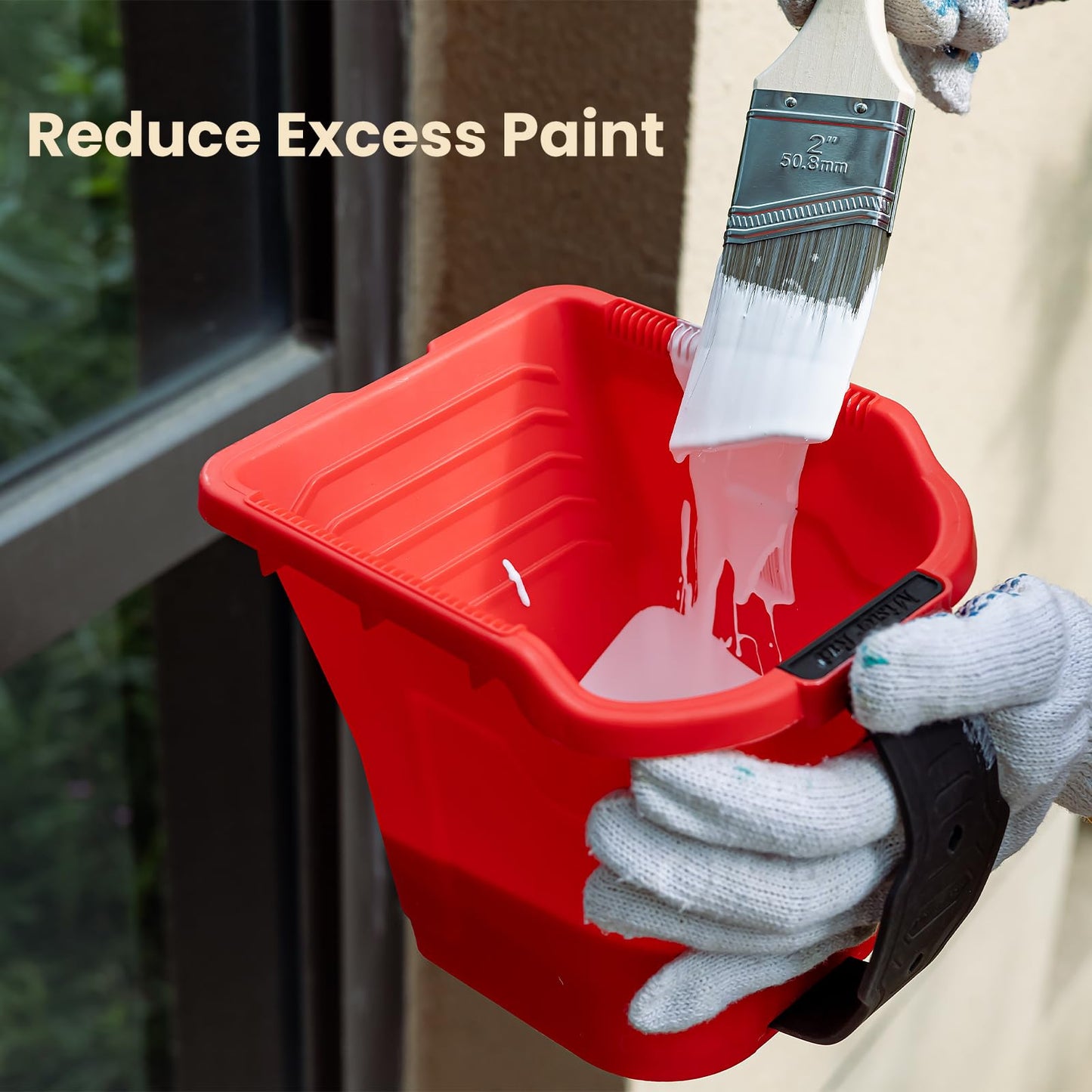 Mister Rui 4" Paint Bucket Hand Held, 8 Pack, Paint Cups, Paint Pail Liner with Lid, for Touch-ups, Crafts, and Coating Projects