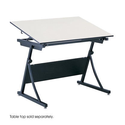 Safco 3957 PlanMaster Height-Adjustable Drafting Table for use with 3948, 3951 Table Top (Sold Separately), Black