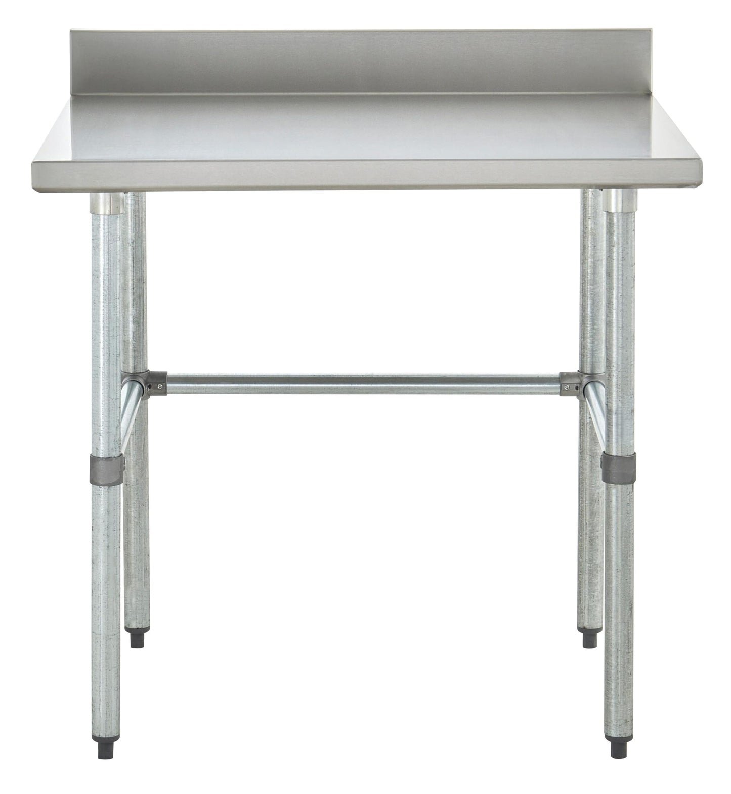 Kratos Commercial Worktable, Stainless Steel Kitchen Prep Open Base Table, 24"x24" with 4" Backsplash, 16ga/304SS (28W-268)