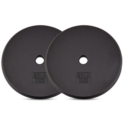 Yes4All Standard 1" Cast Iron Weight Plate - Ideal for Strength Training - Multiple Weight: 5LB to 25LB (Single & Set of 4)