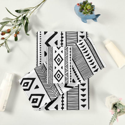 HATESAH Set Set 3 Piece,1 Towel,1 Towel,1 Bath Towels Soft Highly Absorbent Black White Native American Tribal Aztec